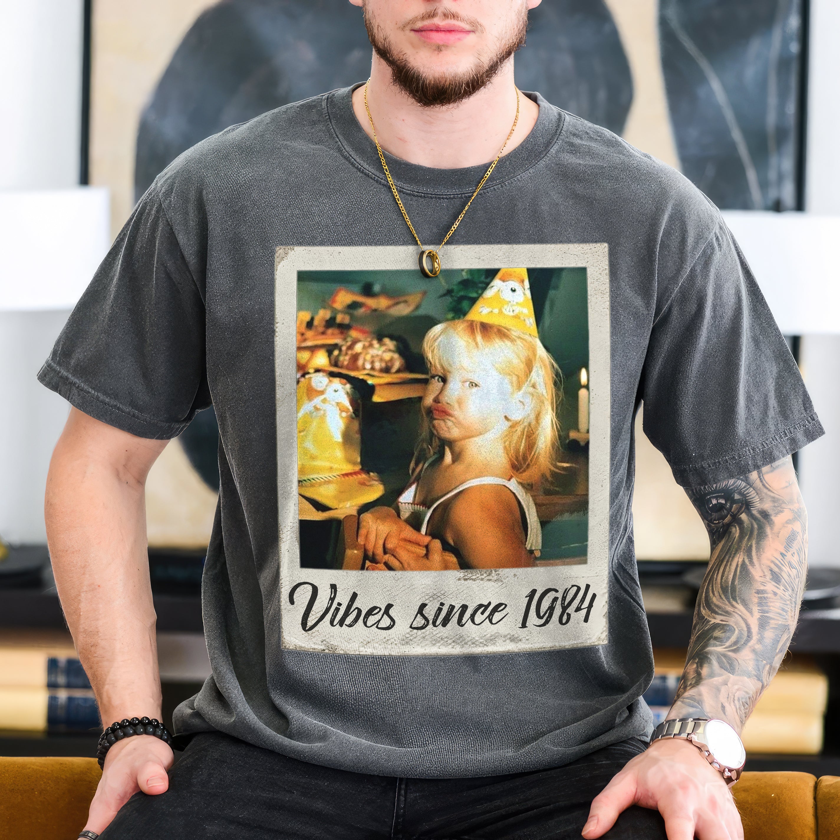 Custom Vintage Shirt With Photo and Year, Picture, Face Tees for Women - Gift for Birthday, Christmas, Thanksgiving