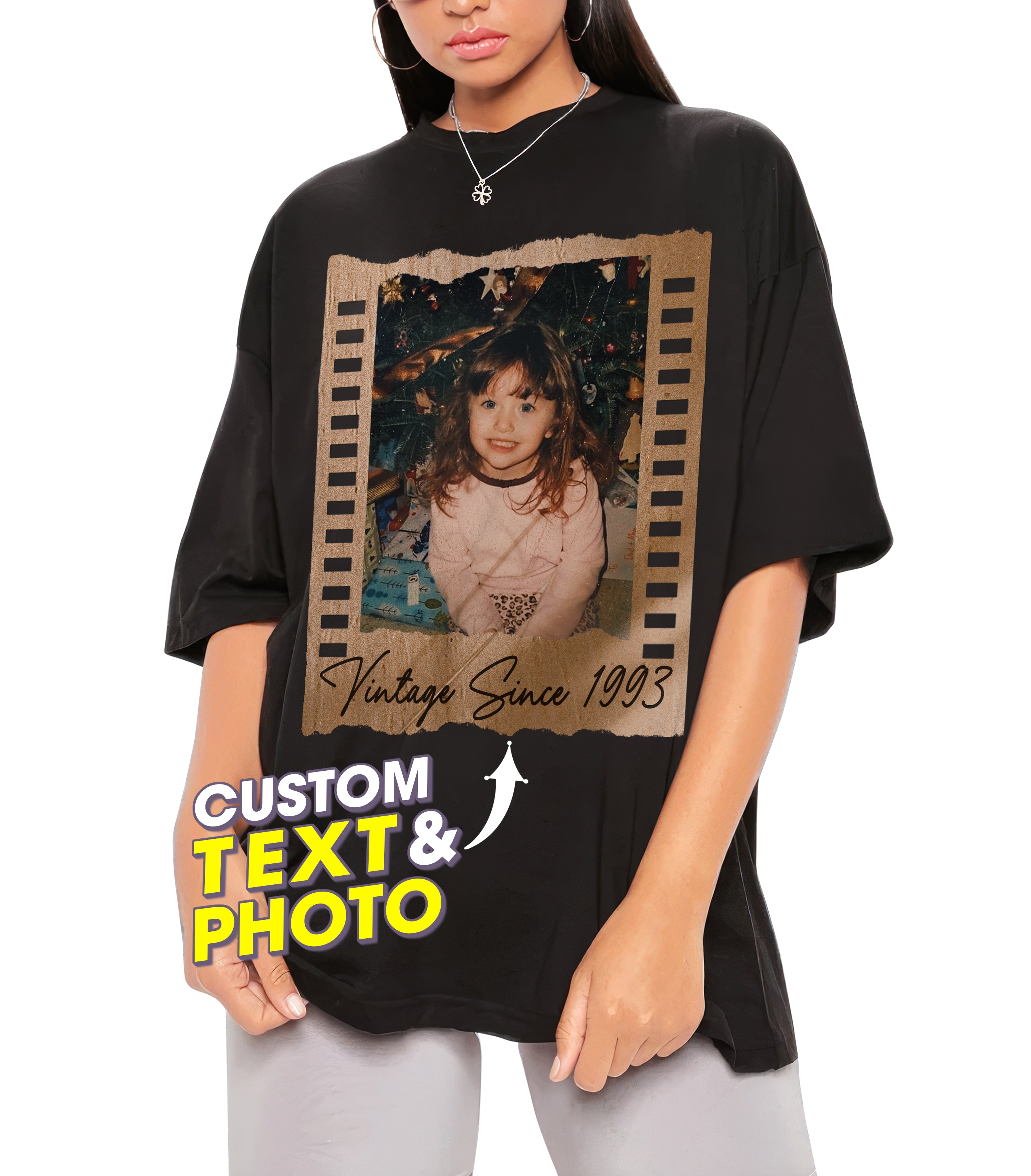 Custom Photo Shirt - Personalized Picture Tee for Birthday, Christmas, Thanksgiving - Vintage Graphic T-Shirt