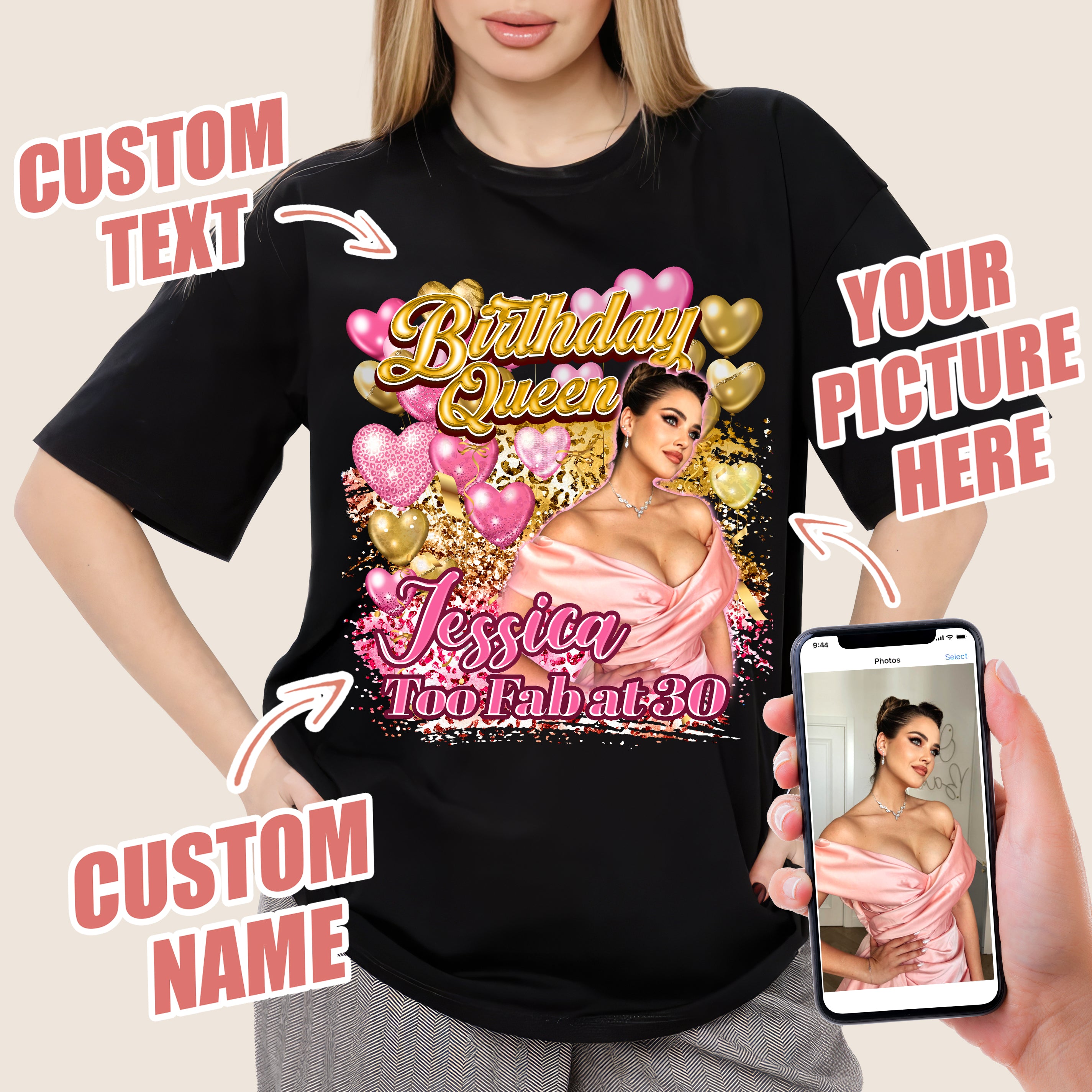 Custom Bootleg Rap Tee Shirts with Picture Birthday Shirts for Women Custom Shirt for Birthday Picture Shirt with Face on Them Customize Tshirt for Women Men