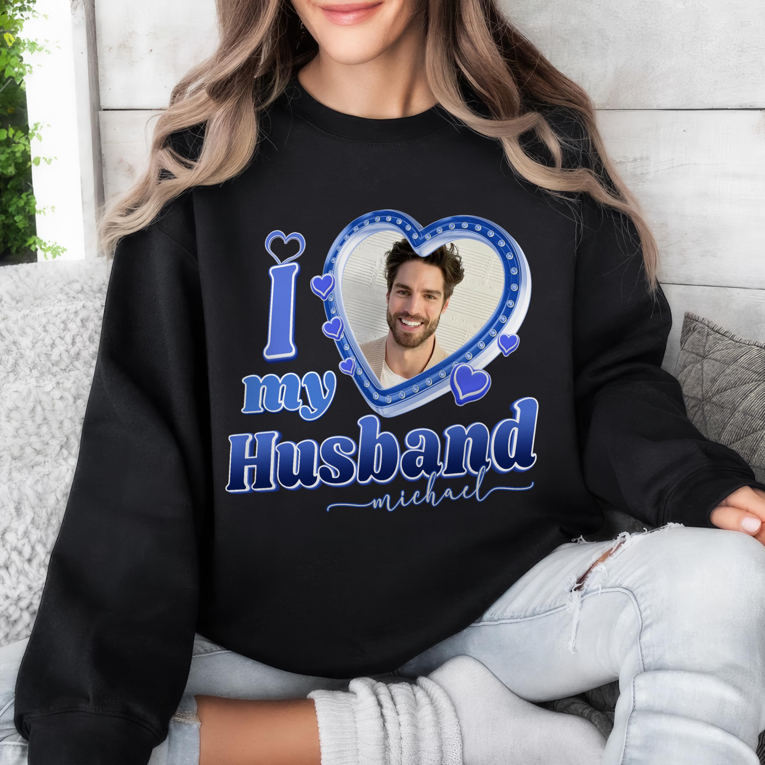 Custom I Love My Girlfriend Shirt with Picture for Boyfriend & Girlfriend Couple Valentine Christmas