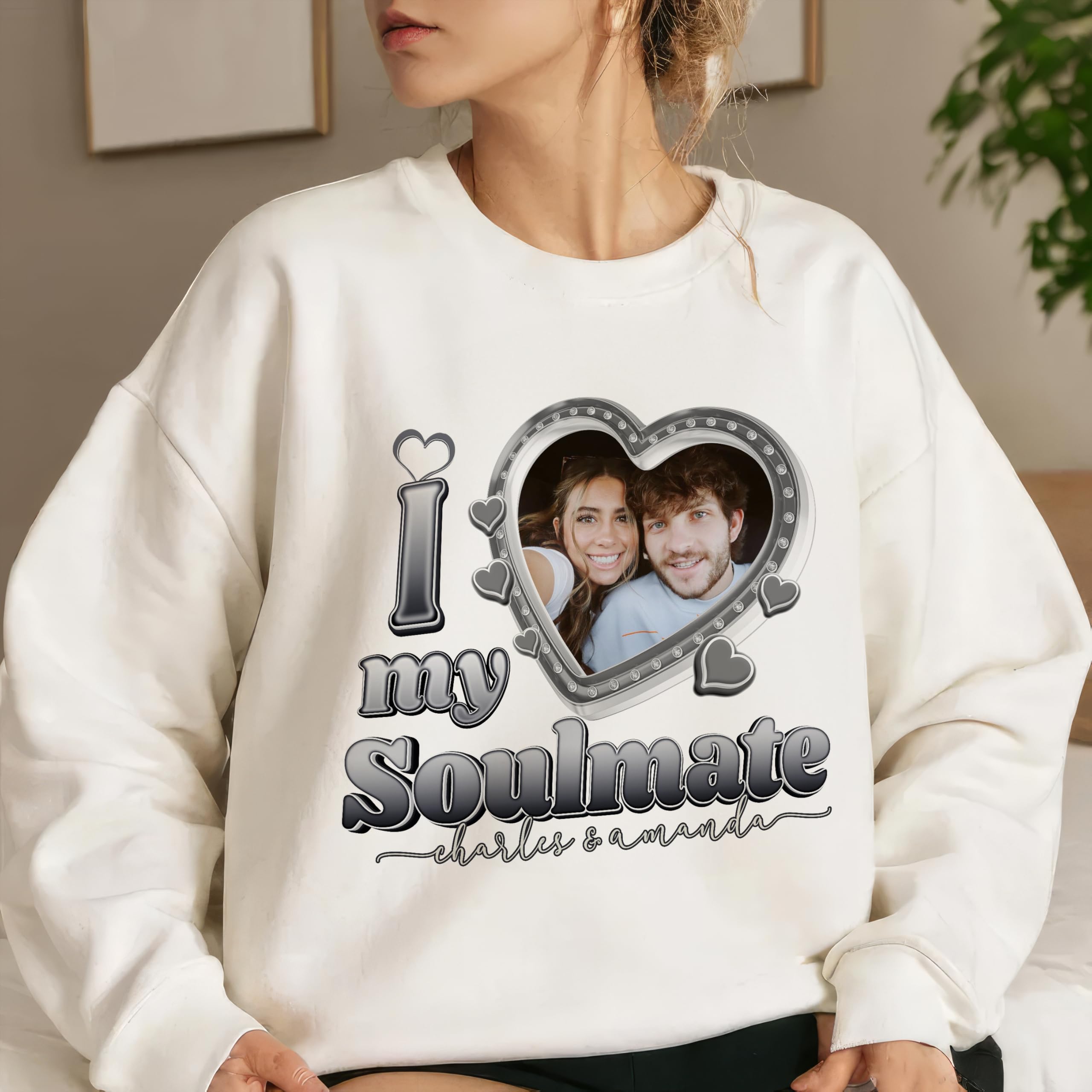 Custom I Love My Girlfriend Shirt with Picture for Boyfriend & Girlfriend Couple Valentine Christmas