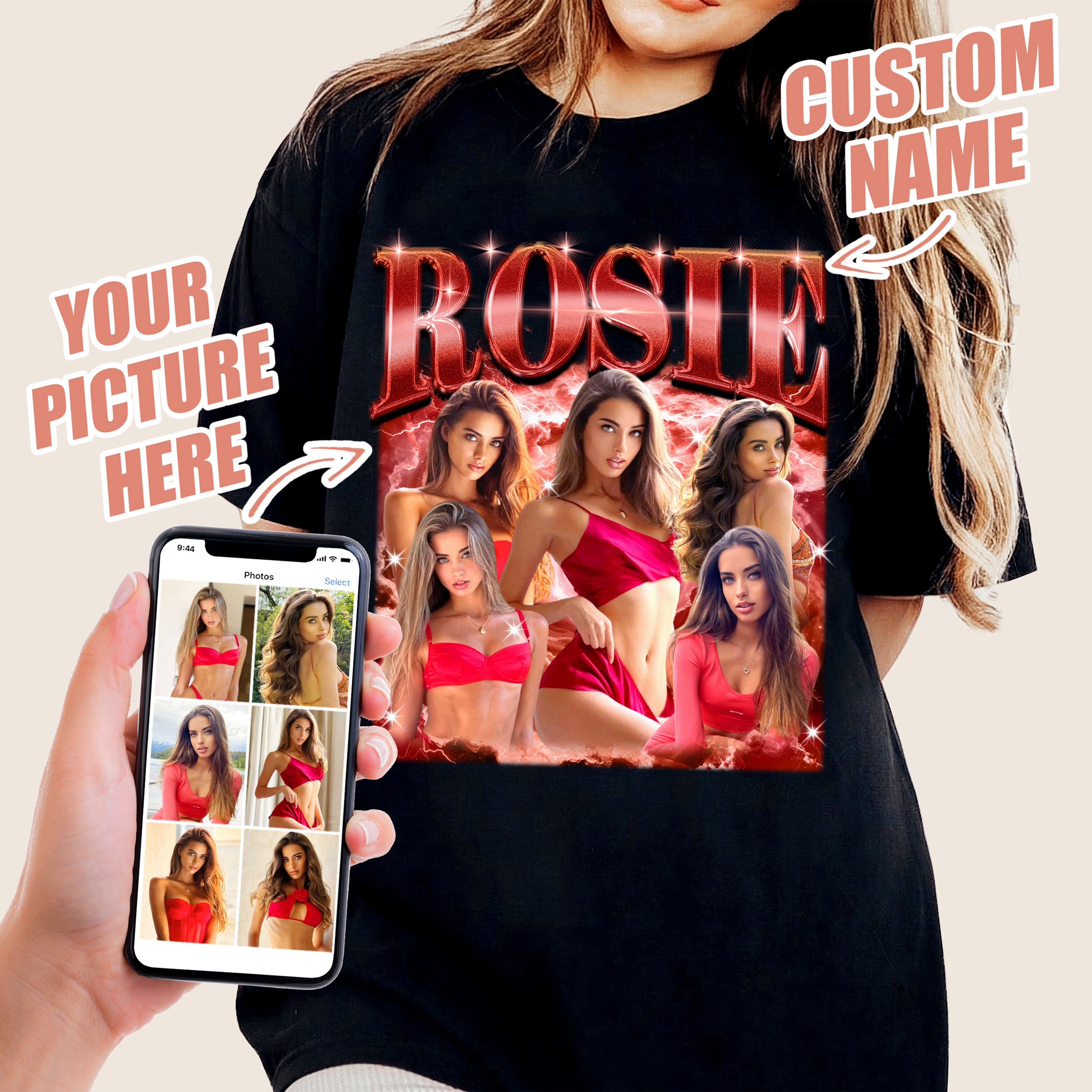 Custom Your Own Bootleg Rap Tee Girlfriend Shirts for Boyfriend Custom Face Tshirt Custom Photo Custom Valentine Gifts for Him Custom Couple Shirts