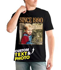 Custom Vintage Photo Shirt with Photo and Year Custom Birthday Picture Shirt with Face Tshirt Vintage Birthday Shirts for Women Personalized Gift for Christmas