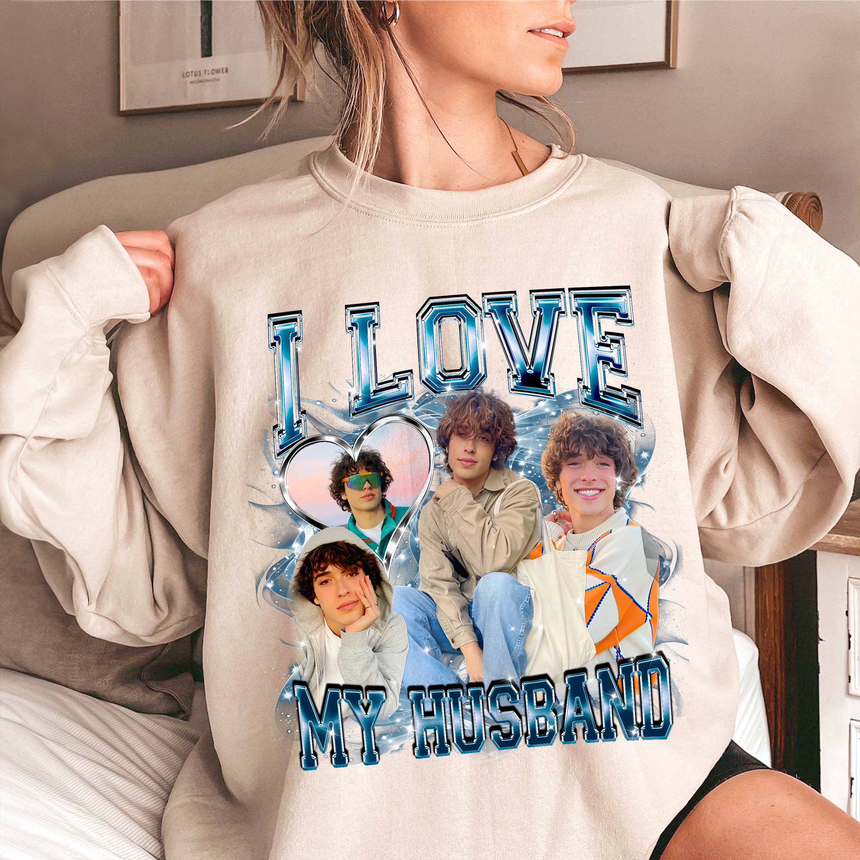 Custom I Love My Boyfriend Girlfriend Shirts with Photo I Love My Gf Shirt Custom Bootleg Rap Tee Shirts for Boyfriend with Girlfriend Face Tshirt Gift Idea for Valentine