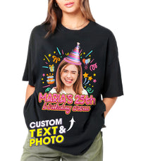 Custom Shirt with Picture Birthday Shirts for Women Custom Funny Birthday Face Tshirt for Group Picture Shirt with Photo Tshirt Customize Tshirts for Women Men