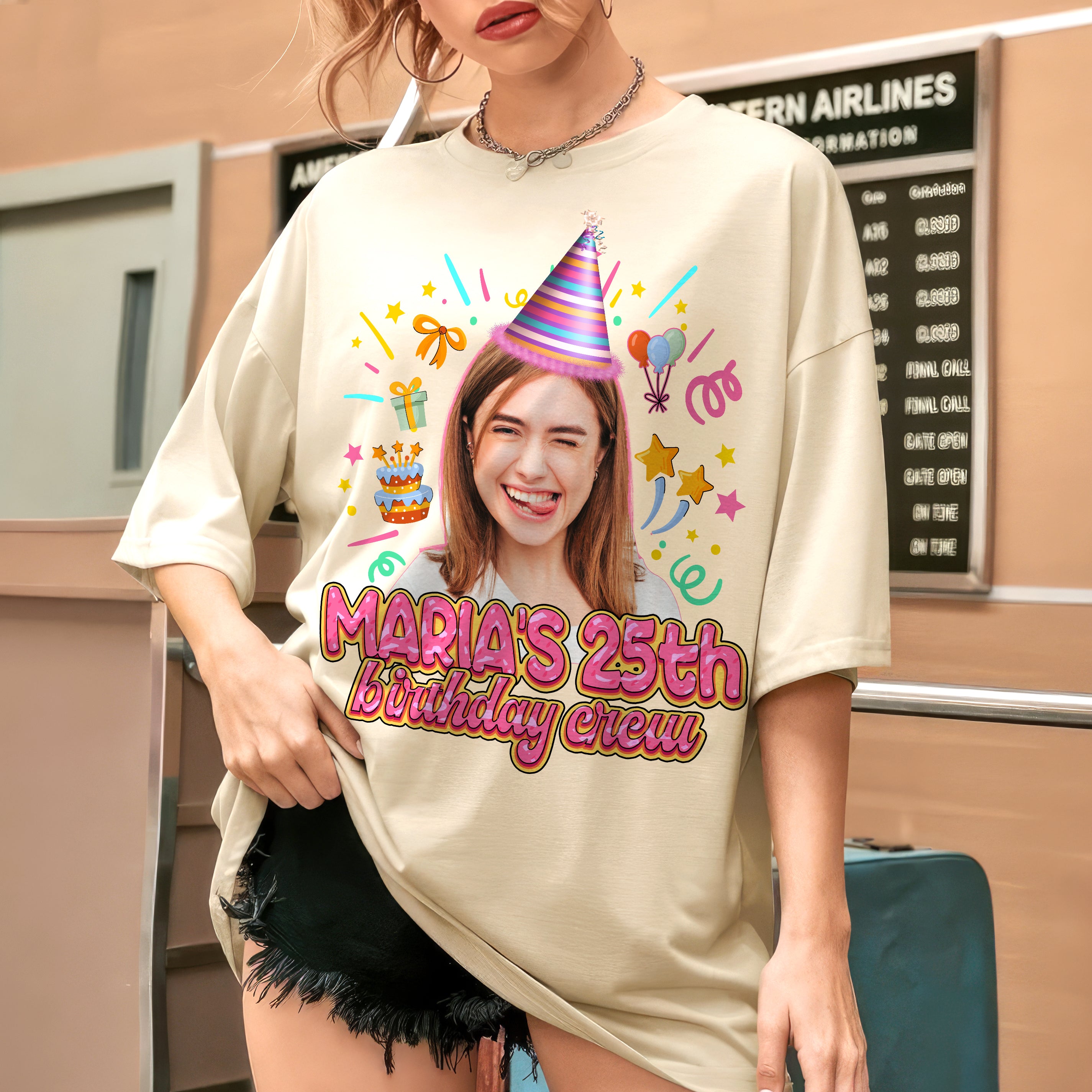 Custom Shirt with Picture Birthday Shirts for Women Custom Funny Birthday Face Tshirt for Group Picture Shirt with Photo Tshirt Customize Tshirts for Women Men
