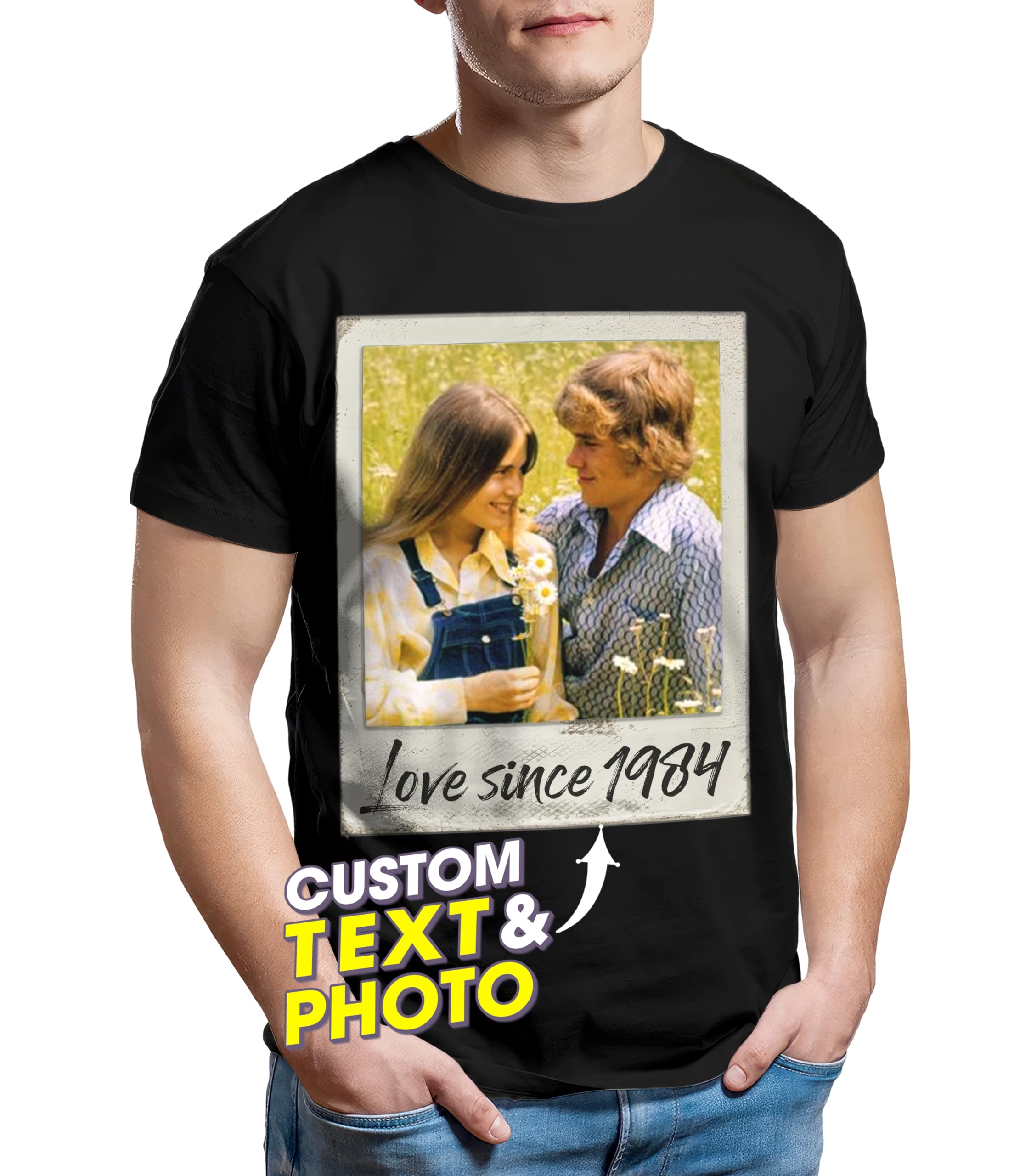 Vintage Custom Photo Shirt - Personalized With Your Own Picture for Men and Women - Valentine's Gift