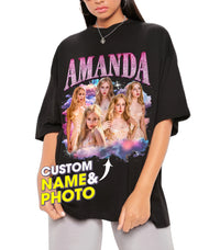 Custom Bootleg Rap Shirt Custom Girlfriend face Shirt for Boyfriend Custom Shirts with Pictures Custom Rap Shirt for Valentine Day and Birthday