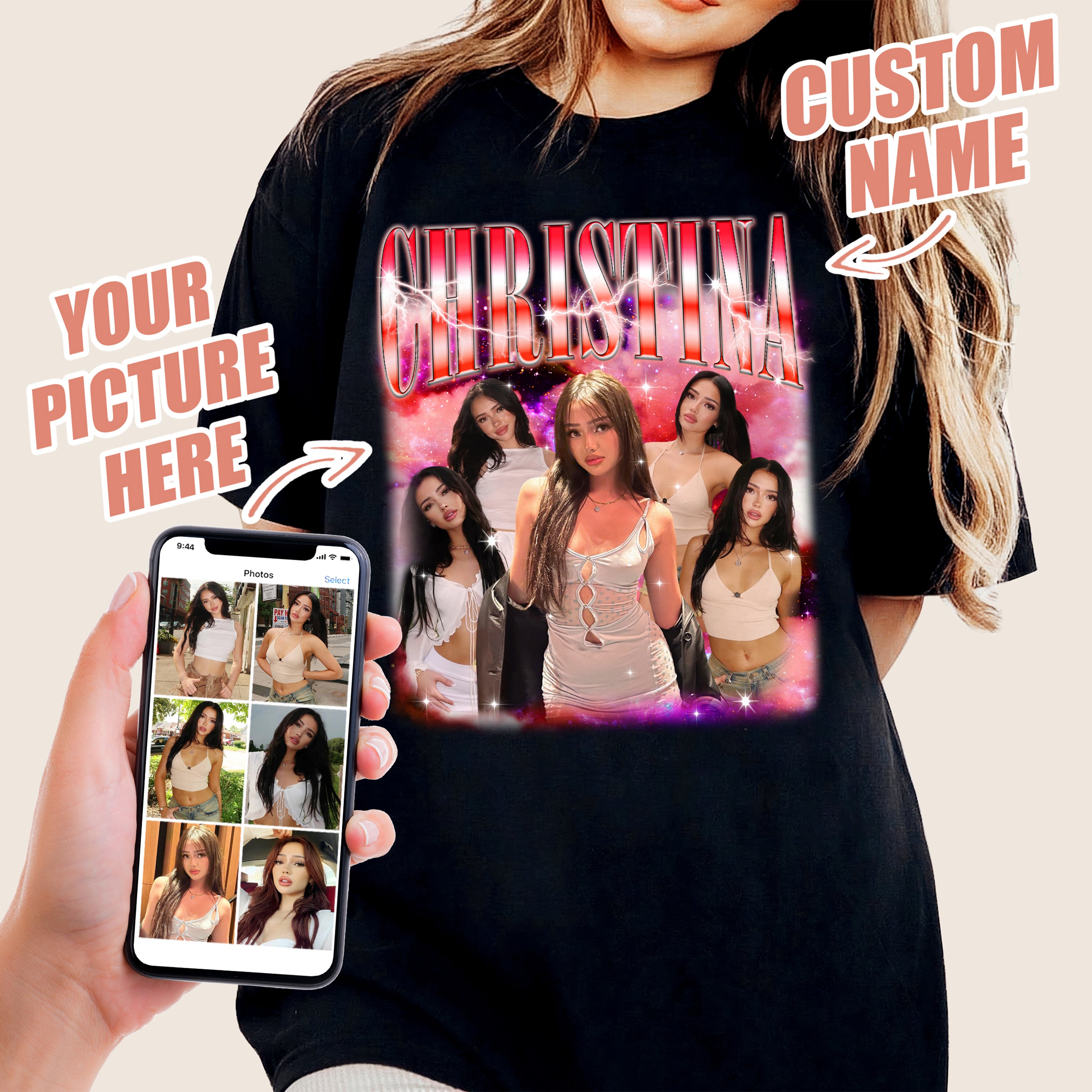 Custom Your Own Bootleg Rap Shirt Custom Face on Shirt Custom Girlfriend Shirt for Boyfriend Custom Shirt for Valentine and Christmas