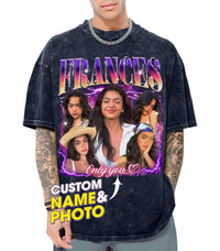 Custom Tee Custom Your Own Bootleg Rap Shirt Customized Girlfriend Shirt with Face Photo Graphic Tees Personalized Shirts for Birthday