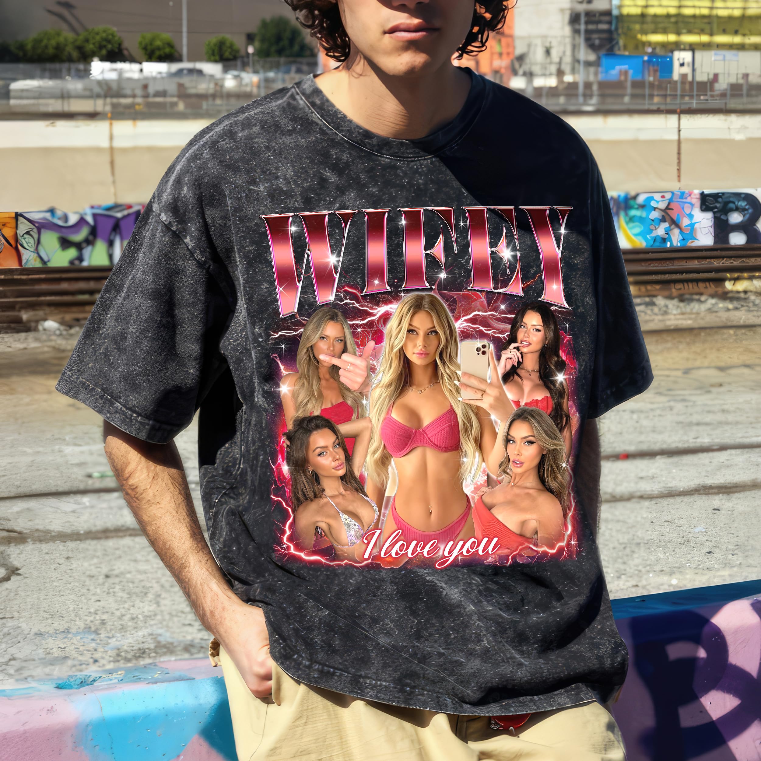 Custom Tee Custom Your Own Bootleg Rap Shirt Customized Girlfriend Shirt with Face Photo Graphic Tees Personalized Shirts for Birthday
