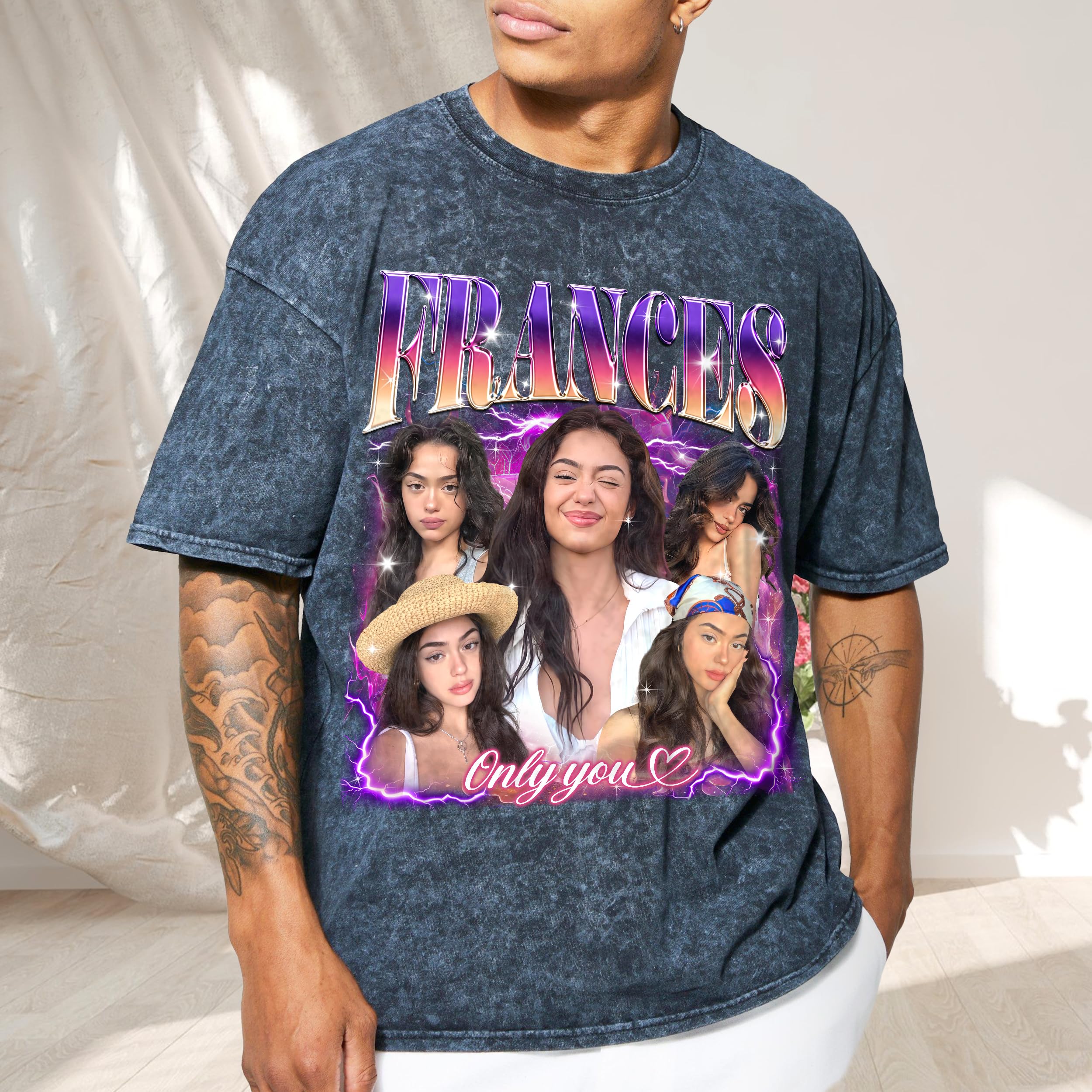 Custom Tee Custom Your Own Bootleg Rap Shirt Customized Girlfriend Shirt with Face Photo Graphic Tees Personalized Shirts for Birthday
