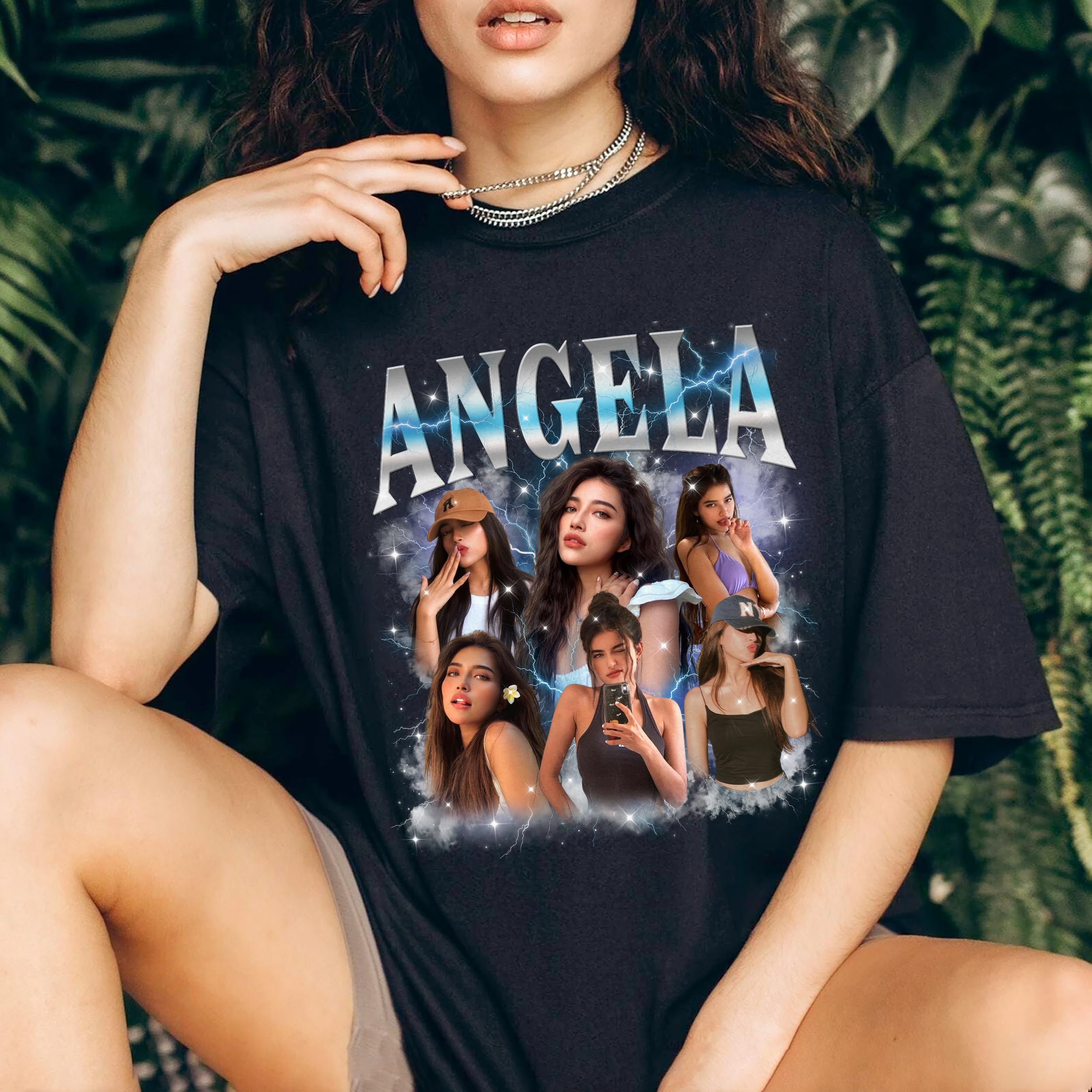 Custom T Shirts for Boyfriend Bootleg Rap Tee Custom Girlfriend Shirt with Vintage Face Photo Customize Graphic Tees Personalized Shirt for Birthday Valentines