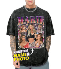Custom Your Own Bootleg Rap Tee Custom Girlfriend Shirt for Boyfriend Shirts with Face Photo Customize Graphic Tees Personalized Shirts for Birthday Valentines