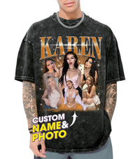 Custom Shirt for Boyfriend Bootleg Rap Tee Custom Girlfriend Shirt with Vintage Face Photo Customize Graphic Tees Personalized Shirts for Birthday Valentines