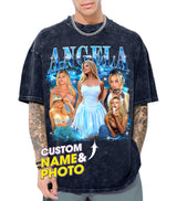 Custom Girlfriend Shirts for Boyfriend Bootleg Rap Tee Custom Face Shirt with Photo Customize Graphic Tees Personalized Shirt for Birthday Valentines