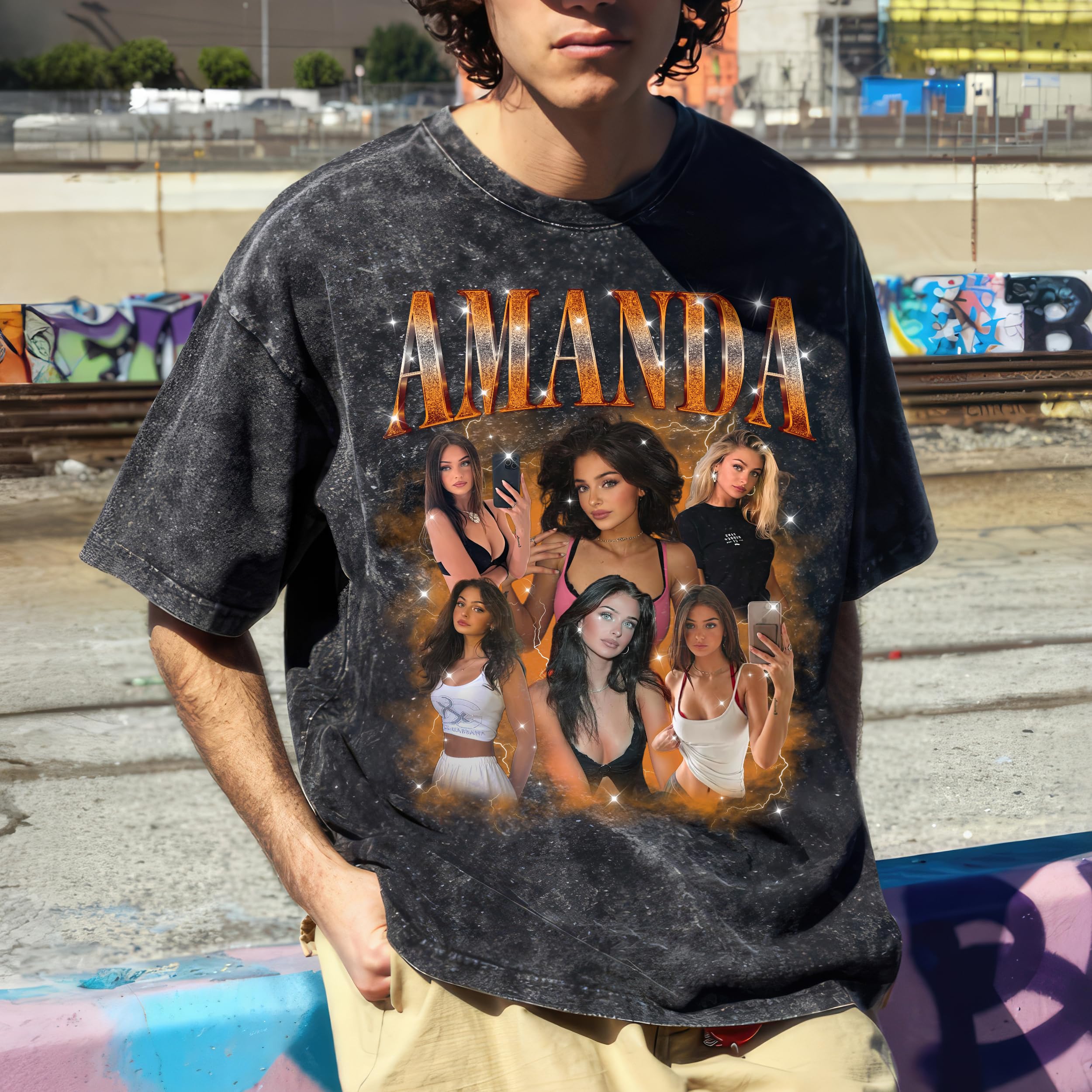 Custom Girlfriend Shirt for Boyfriend Custom Bootleg Rap Tee Shirt with Vintage Face Photo Customize Vintage Tee Personalized Shirts for Birthday Valentines
