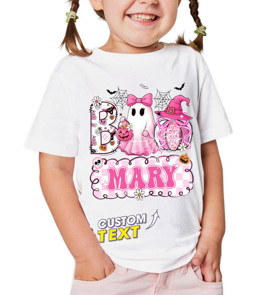 Custom Halloween Boo Shirts for Kids Funny Halloween Shirts Personalized Thanksgiving Gift Spooky Boo Tee