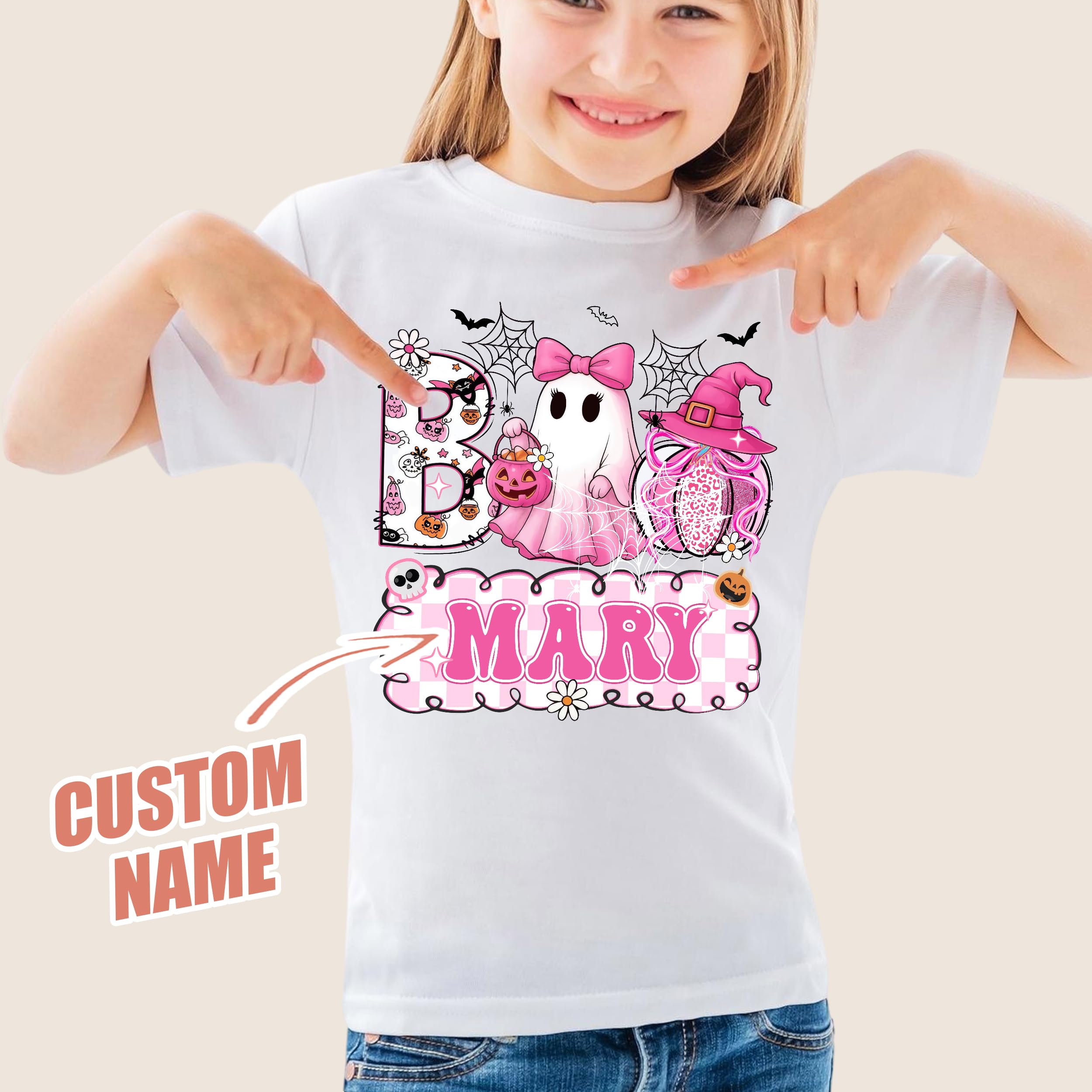 Custom Halloween Boo Shirts for Kids Funny Halloween Shirts Personalized Thanksgiving Gift Spooky Boo Tee