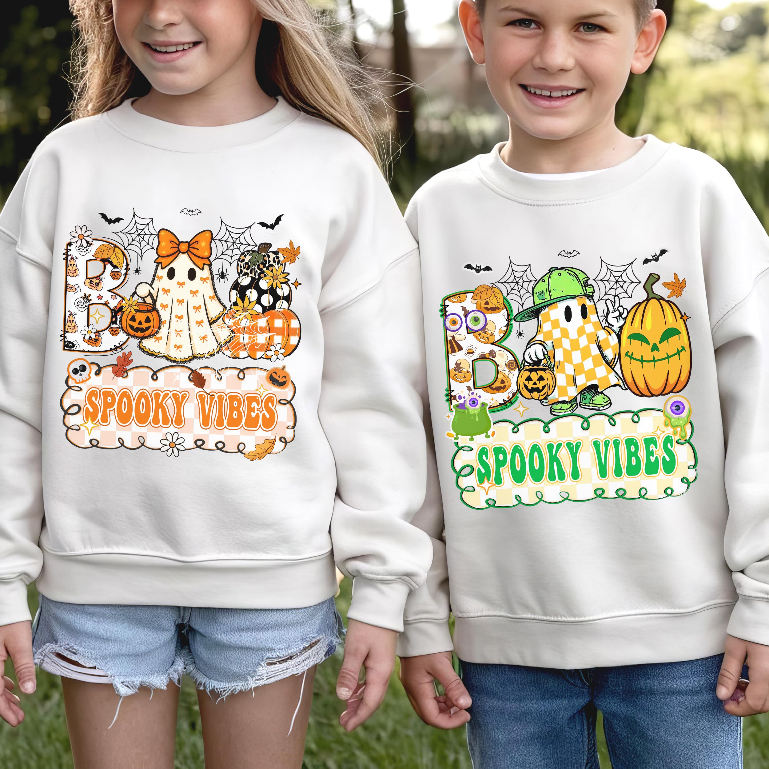 Custom Halloween Boo Shirts for Kids Funny Halloween Shirts Personalized Thanksgiving Gift Spooky Boo Tee
