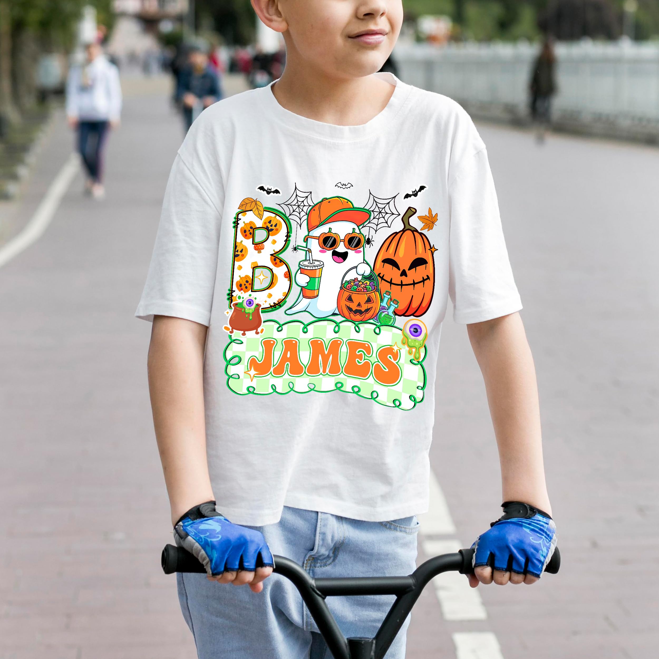Custom Halloween Boo Shirts for Kids Funny Halloween Shirts Personalized Thanksgiving Gift Spooky Boo Tee