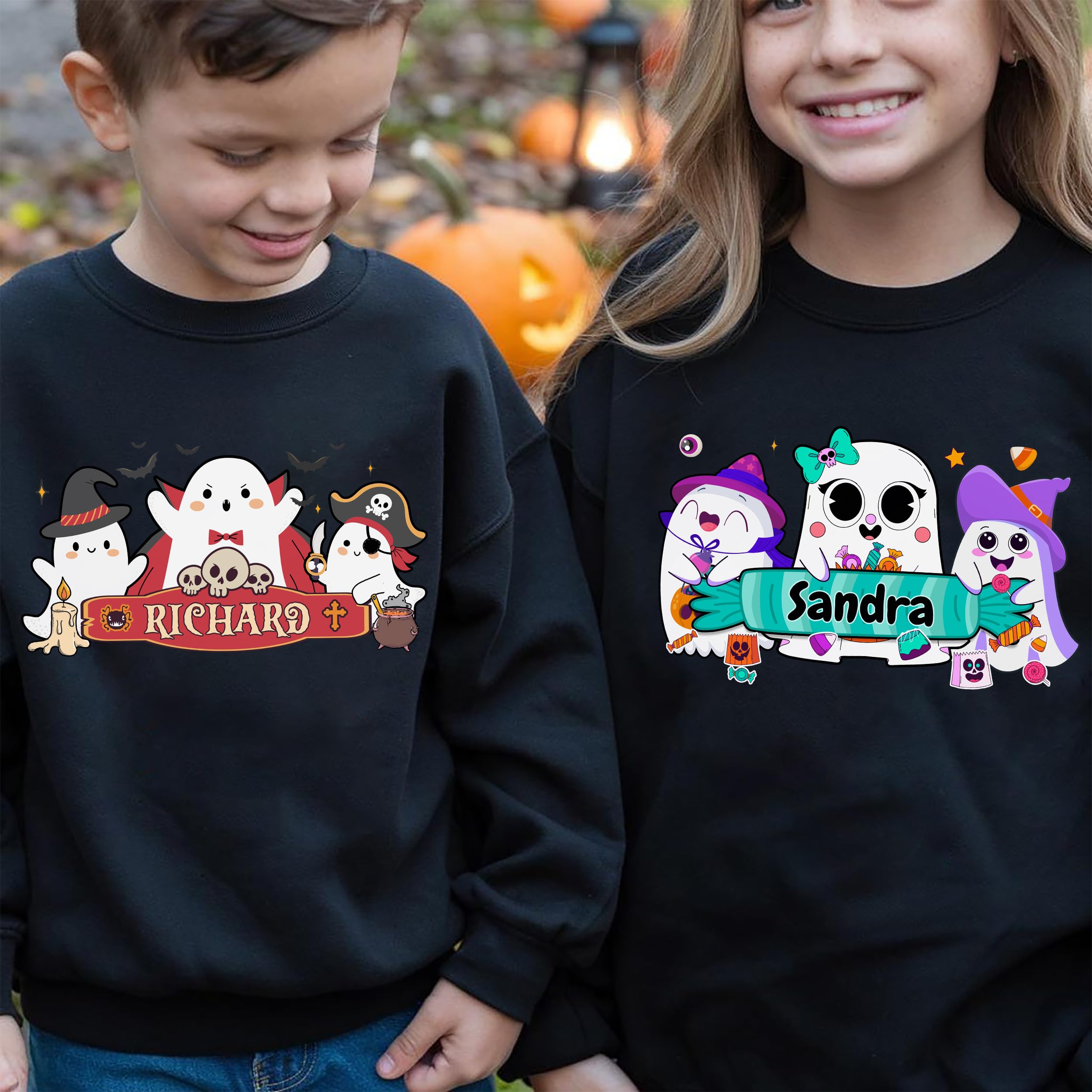 Custom Halloween Kids Shirt Custom Name Little Pumpkin Shirt Boys Witch Youth Costume Girls Shirts Spooky Ghost Tee
