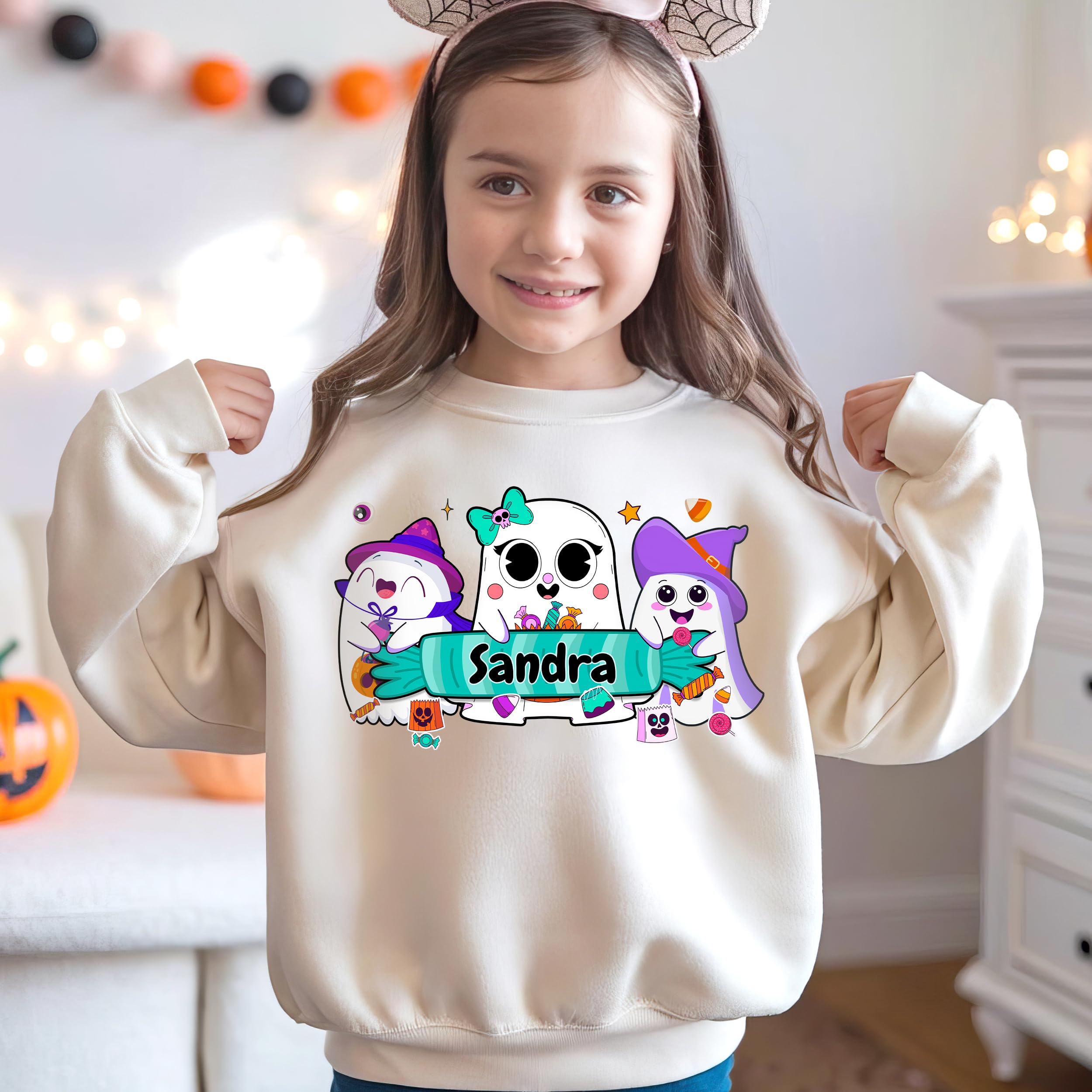Custom Halloween Kids Shirt Custom Name Little Pumpkin Shirt Boys Witch Youth Costume Girls Shirts Spooky Ghost Tee