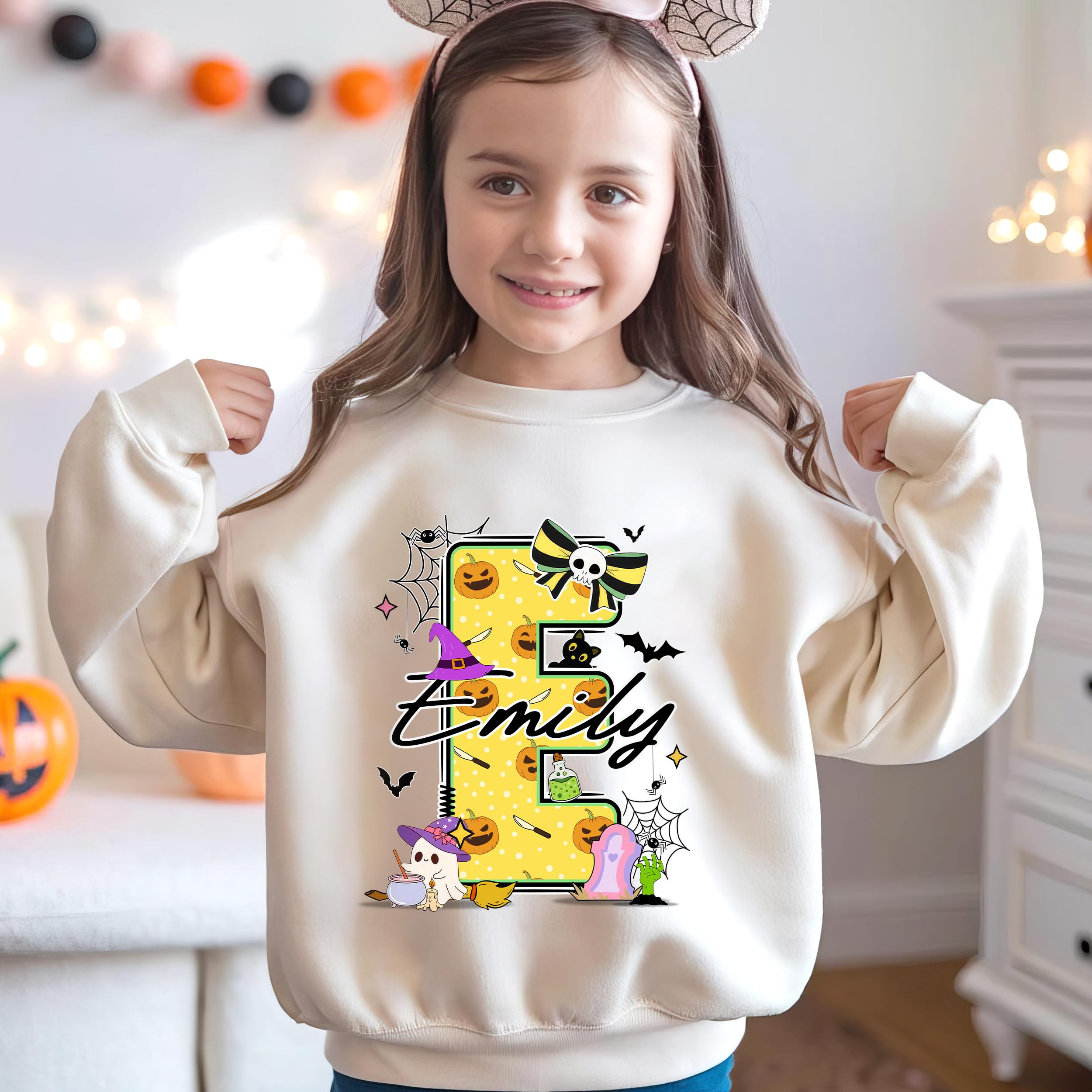 Custom Halloween Kids for Shirt Custom Name Holloween Shirts Pumpkin Boys Girls Shirt Witch Youth Costume Girls Shirts Spooky Ghost Tee