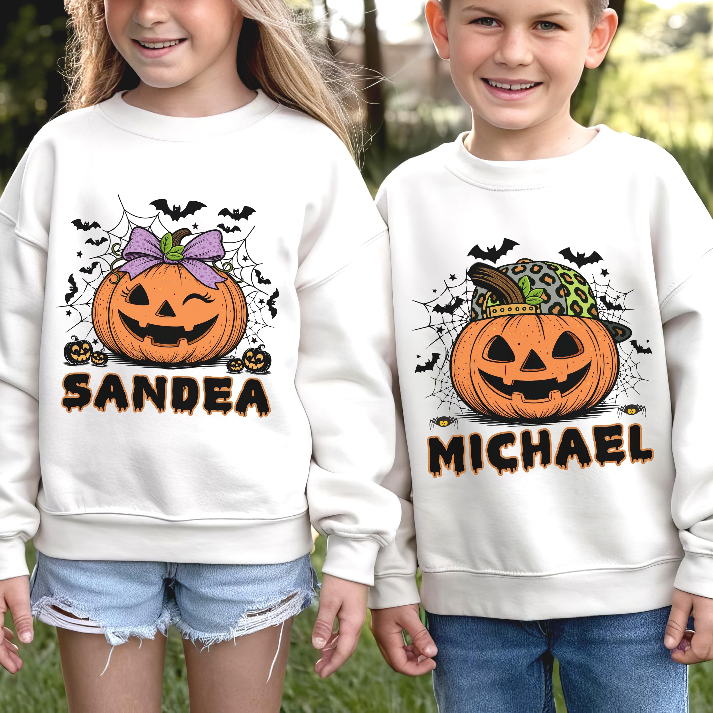 Halloween Shirts for Kids Custom Name Holloween Shirts Pumpkin Boys Girls Shirt Youth Costume Girls Shirt Spooky Ghost Tee