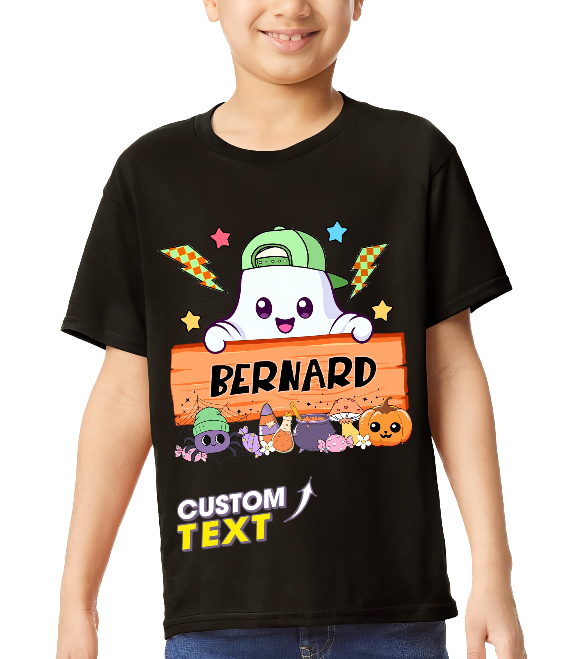 Custom Halloween Kids for Shirt Custom Name Holloween Shirts Pumpkin Boys Girls Shirt Youth Costume Girls Shirts Spooky Ghost Tee