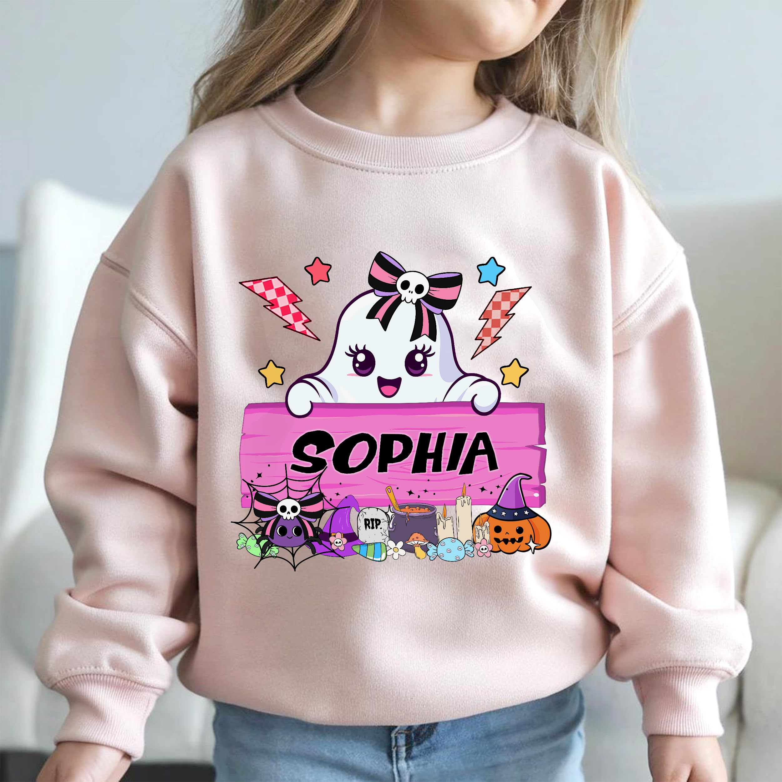 Custom Halloween Kids for Shirt Custom Name Holloween Shirts Pumpkin Boys Girls Shirt Youth Costume Girls Shirts Spooky Ghost Tee