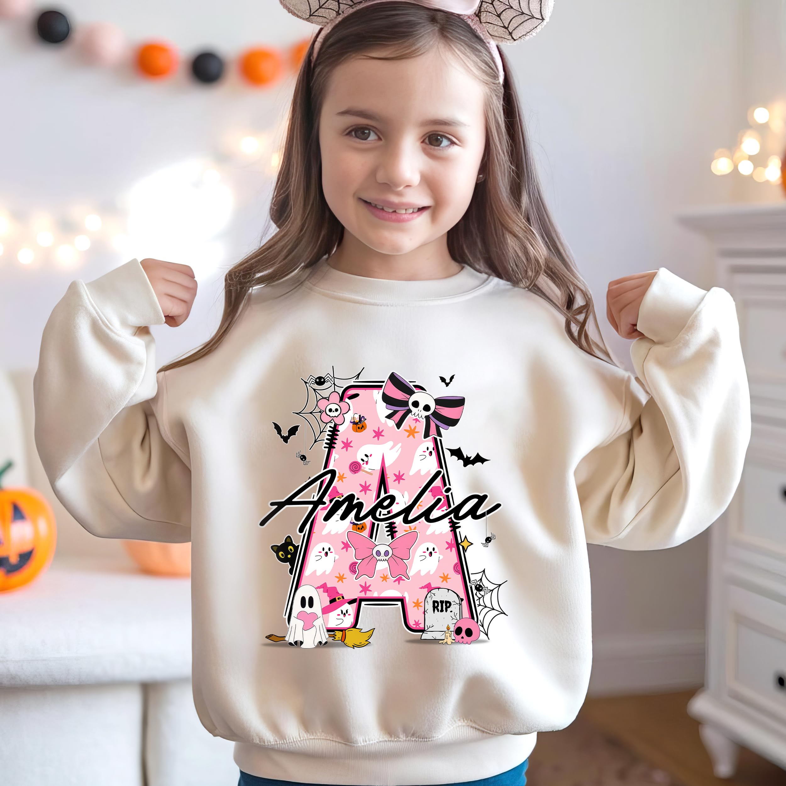 Custom Halloween Kids for Shirt Custom Name Little Pumpkin Shirt Boys Witch Youth Costume Girls Shirts Spooky Ghost Boo Tee