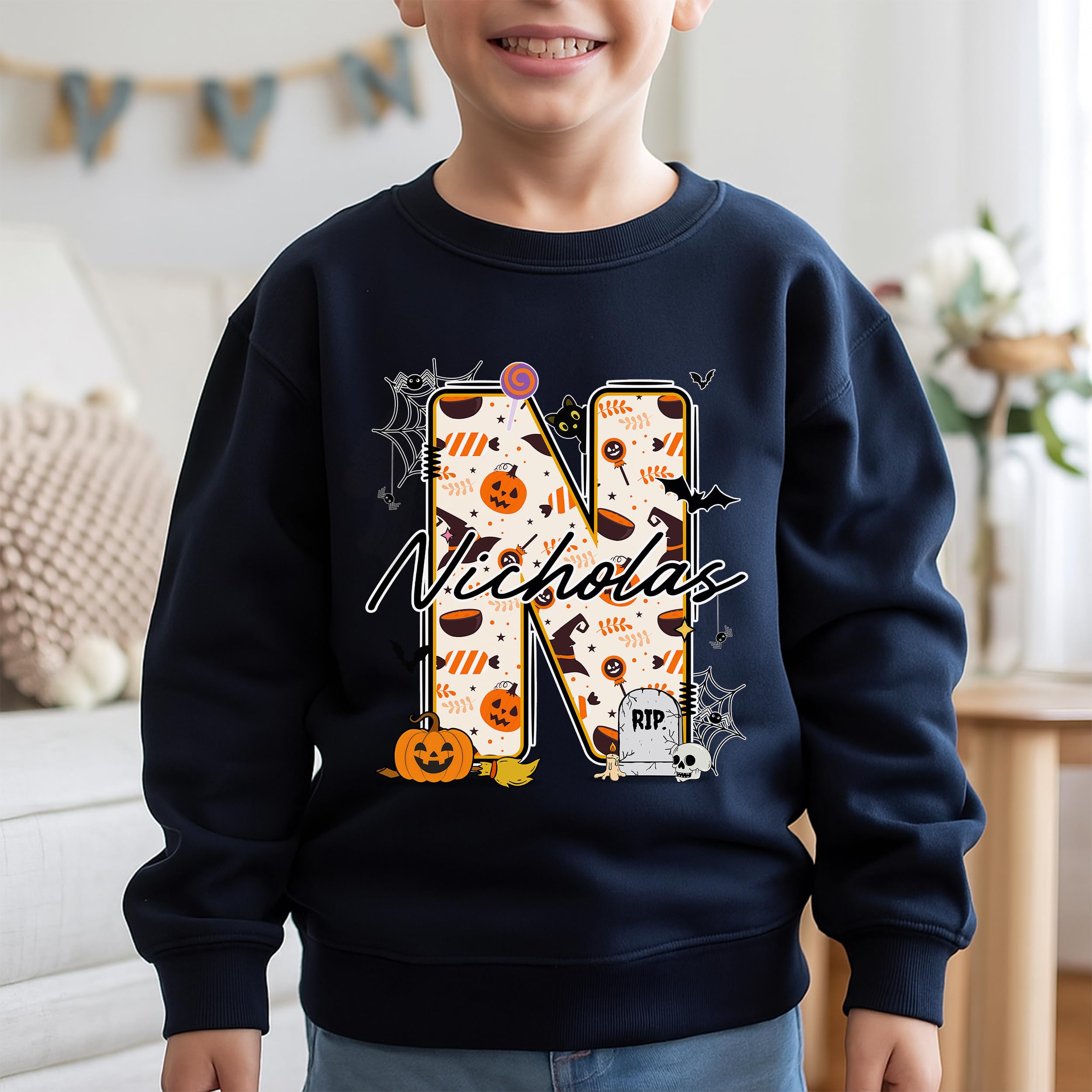 Custom Halloween Kids for Shirt Custom Name Little Pumpkin Shirt Boys Witch Youth Costume Girls Shirts Spooky Ghost Boo Tee