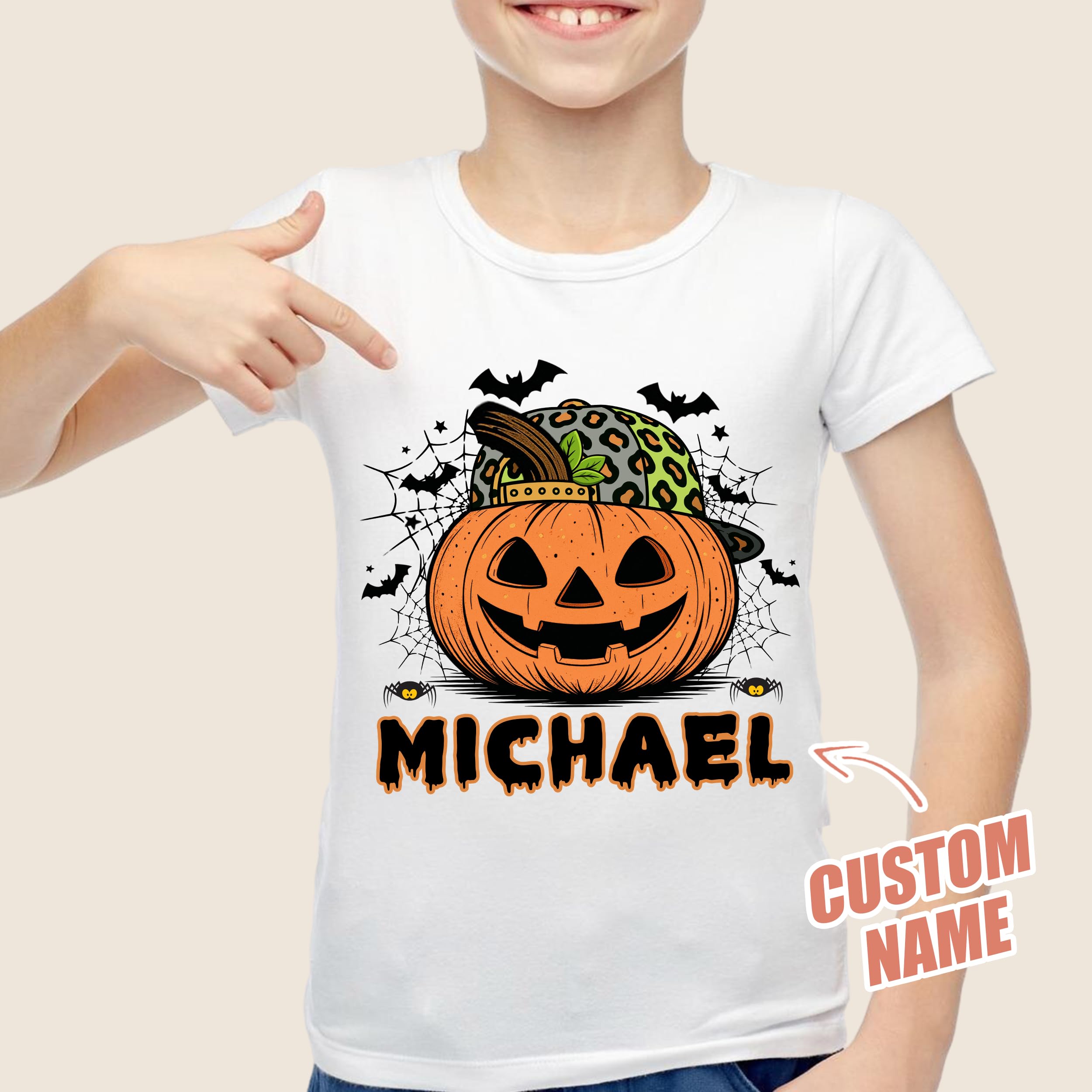 Custom Halloween Shirts for Kids Custom Name Holloween Shirts Pumpkin Boys Girls Shirt Youth Costume Girls Shirt Spooky Tee