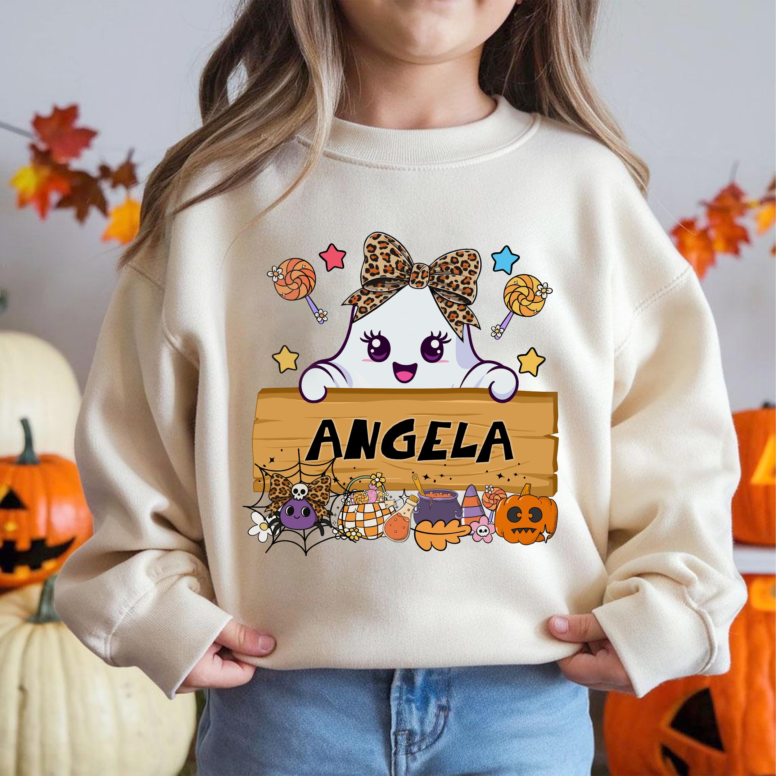Custom Halloween Kids Shirt Custom Name Boy Girls Halloween Shirt Little Pumpkin Shirts Witch Youth Costume Girls Shirts Spooky Ghost Tee